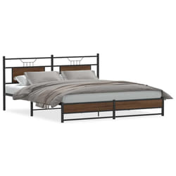 vidaXL Bed Frame without Mattress Engineered Wood - brown oak, 183 x 213 cm