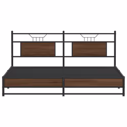 vidaXL Bed Frame without Mattress Engineered Wood - brown oak, 183 x 213 cm - Additional view 5