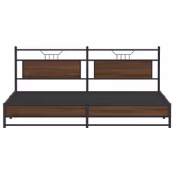 vidaXL Metal Bed Frame without Mattress Brown Oak 193x203 cm double bed - Additional view 5