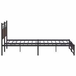 vidaXL Metal Bed Frame without Mattress Brown Oak 193x203 cm double bed - Additional view 6