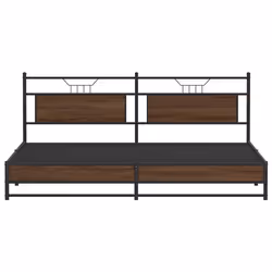 vidaXL Metal Bed Frame without Mattress Brown Oak 200x200 cm double bed - Additional view 5