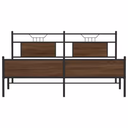 vidaXL Bed Frame without Mattress Smoked Oak 90x190 cm Single Engineered Wood - brown oak, 160 x 200 cm - Additional view 5