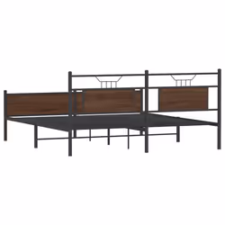 vidaXL Bed Frame without Mattress Smoked Oak 90x190 cm Single Engineered Wood - brown oak, 160 x 200 cm - Additional view 7