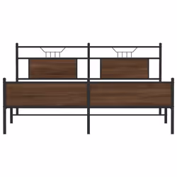 vidaXL Metal Bed Frame without Mattress Brown Oak 183x213 cm double bed - Additional view 5