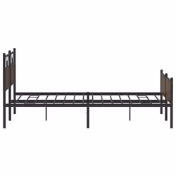 vidaXL Metal Bed Frame without Mattress Brown Oak 183x213 cm double bed - Additional view 6