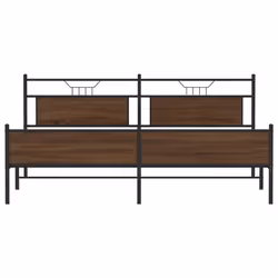 vidaXL Metal Bed Frame without Mattress Brown Oak 193x203 cm double bed - Additional view 5