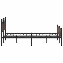vidaXL Metal Bed Frame without Mattress Brown Oak 193x203 cm double bed - Additional view 6