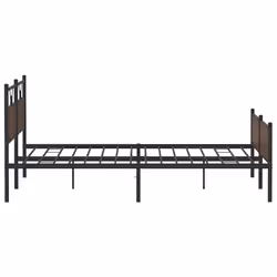 vidaXL Bed Frame without Mattress Engineered Wood - brown oak, 200 x 200 cm - Additional view 6