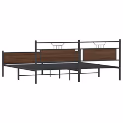 vidaXL Bed Frame without Mattress Engineered Wood - brown oak, 200 x 200 cm - Additional view 7