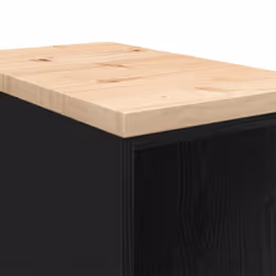 vidaXL Garage Storage Cabinet Solid Wood Pine cabinet - black, 30 x 51 x 85 cm/ 1 pcs - Additional view 7