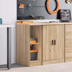vidaXL Garage Storage Cabinet Solid Wood Pine cabinet - sonoma oak, 30 x 51 x 85 cm - Additional view 2