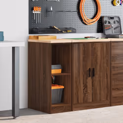 vidaXL Garage Storage Cabinet Solid Wood Pine cabinet - brown oak, 30 x 51 x 85 cm - Additional view 2