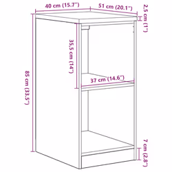 vidaXL Garage Storage Cabinet Smoked Oak 30x51x85 cm Solid Wood Pine cabinet - sonoma oak, 40 x 51 x 85 cm - Additional view 10