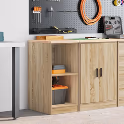 vidaXL Garage Storage Cabinet Smoked Oak 30x51x85 cm Solid Wood Pine cabinet - sonoma oak, 40 x 51 x 85 cm - Additional view 2
