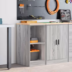 vidaXL Garage Storage Cabinet Solid Wood Pine cabinet - grey sonoma, 40 x 51 x 85 cm - Additional view 2