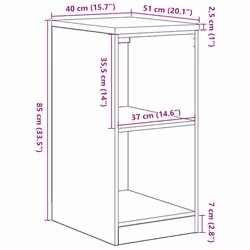 vidaXL Garage Storage Cabinet Solid Wood Pine cabinet - brown oak, 40 x 51 x 85 cm/ 1 pcs - Additional view 10