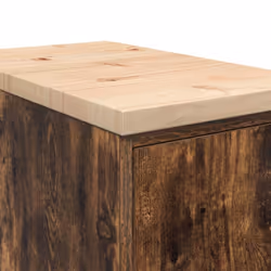 vidaXL Garage Storage Cabinet Smoked Oak 30x51x85 cm Solid Wood Pine cabinet - smoked oak, 30 x 51 x 85 cm - Additional view 10
