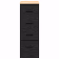 vidaXL Garage Storage Cabinet Smoked Oak 30x51x85 cm Solid Wood Pine cabinet - black, 30 x 51 x 85 cm - Additional view 5