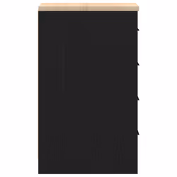 vidaXL Garage Storage Cabinet Smoked Oak 30x51x85 cm Solid Wood Pine cabinet - black, 30 x 51 x 85 cm - Additional view 6