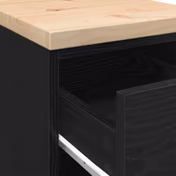 vidaXL Garage Storage Cabinet Smoked Oak 30x51x85 cm Solid Wood Pine cabinet - black, 30 x 51 x 85 cm - Additional view 8