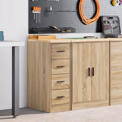 vidaXL Garage Storage Cabinet Smoked Oak 30x51x85 cm Solid Wood Pine cabinet - sonoma oak, 30 x 51 x 85 cm - Additional view 2