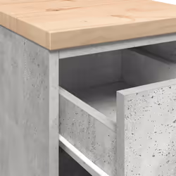 vidaXL Garage Storage Cabinet Solid Wood Pine cabinet - concrete grey, 30 x 51 x 85 cm/ 1 pcs - Additional view 8
