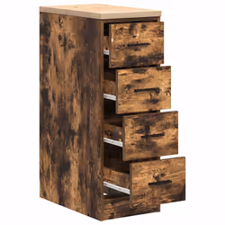 vidaXL Garage Storage Cabinet Solid Wood Pine cabinet - smoked oak, 30 x 51 x 85 cm/ 1 pcs - Additional view 4