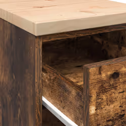 vidaXL Garage Storage Cabinet Solid Wood Pine cabinet - smoked oak, 30 x 51 x 85 cm/ 1 pcs - Additional view 8
