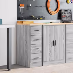vidaXL Garage Storage Cabinet Smoked Oak 30x51x85 cm Solid Wood Pine cabinet - grey sonoma, 30 x 51 x 85 cm - Additional view 2
