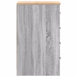 vidaXL Garage Storage Cabinet Smoked Oak 30x51x85 cm Solid Wood Pine cabinet - grey sonoma, 30 x 51 x 85 cm - Additional view 6