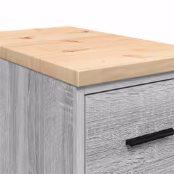vidaXL Garage Storage Cabinet Smoked Oak 30x51x85 cm Solid Wood Pine cabinet - grey sonoma, 30 x 51 x 85 cm - Additional view 9