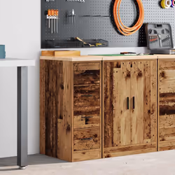 vidaXL Garage Storage Cabinet Solid Wood Pine cabinet - old wood, 30 x 51 x 85 cm - Additional view 2