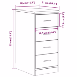 vidaXL Garage Storage Cabinet Solid Wood Pine cabinet - white, 40 x 51 x 85 cm - Additional view 3