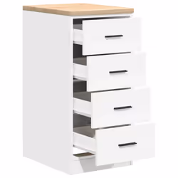 vidaXL Garage Storage Cabinet Solid Wood Pine cabinet - white, 40 x 51 x 85 cm - Additional view 4