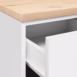 vidaXL Garage Storage Cabinet Solid Wood Pine cabinet - white, 40 x 51 x 85 cm - Additional view 8