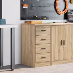 vidaXL Garage Storage Cabinet Solid Wood Pine cabinet - sonoma oak, 40 x 51 x 85 cm - Additional view 2