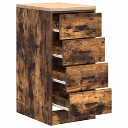 vidaXL Garage Storage Cabinet Solid Wood Pine cabinet - smoked oak, 40 x 51 x 85 cm/ 1 pcs - Additional view 4