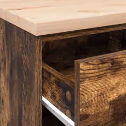 vidaXL Garage Storage Cabinet Solid Wood Pine cabinet - smoked oak, 40 x 51 x 85 cm/ 1 pcs - Additional view 8