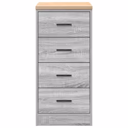vidaXL Garage Storage Cabinet Smoked Oak 30x51x85 cm Solid Wood Pine cabinet - grey sonoma, 40 x 51 x 85 cm - Additional view 5