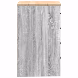 vidaXL Garage Storage Cabinet Smoked Oak 30x51x85 cm Solid Wood Pine cabinet - grey sonoma, 40 x 51 x 85 cm - Additional view 6
