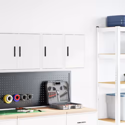 vidaXL Garage Wall Cabinets 2 pcs White Engineered Wood cabinet - Additional view 2