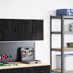 vidaXL Garage Wall Cabinet Black Engineered Wood cabinet garage wall cupboard