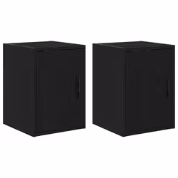 vidaXL Garage Wall Cabinets 2 pcs Black Engineered Wood cabinet