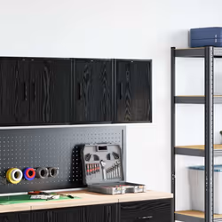 vidaXL Garage Wall Cabinets 2 pcs Black Engineered Wood cabinet
