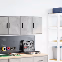 vidaXL Garage Wall Cabinets 2 pcs Concrete Grey Engineered Wood cabinet - Additional view 2