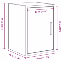 vidaXL Garage Wall Cabinet Smoked Oak Engineered Wood cabinet