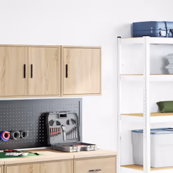 vidaXL Garage Wall Cabinet Concrete Grey Engineered Wood cabinet - sonoma oak