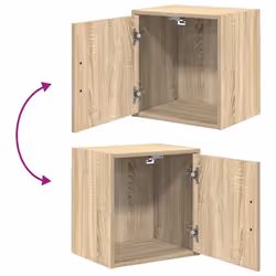 vidaXL Garage Wall Cabinet Concrete Grey Engineered Wood cabinet - sonoma oak - Additional view 8