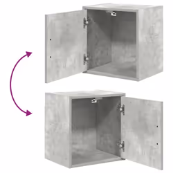 vidaXL Garage Wall Cabinet Concrete Grey Engineered Wood cabinet - concrete grey - Additional view 8