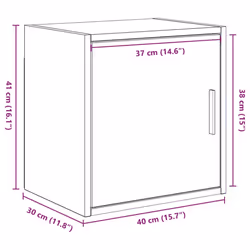 vidaXL Garage Wall Cabinet Concrete Grey Engineered Wood cabinet - smoked oak - Additional view 3
